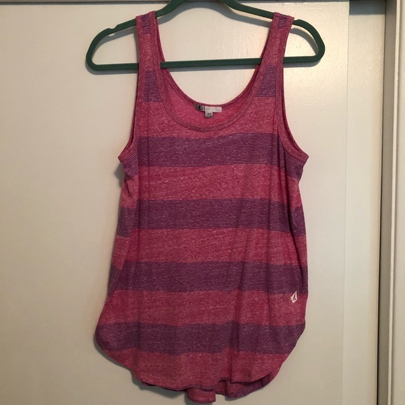 Volcom Tops - Volcom Women’s tank top in pink w/ purple stripes Volcom Tops - Volcom Women’s tank top in pink w/ purple stripes